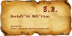 Borbáth Márton névjegykártya