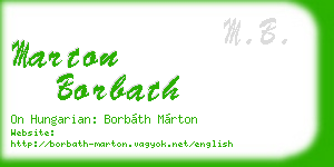 marton borbath business card